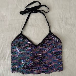 iheartraves sequin halter top